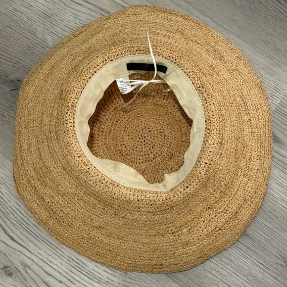 NEW Jenni Kayne $195 Woven Crochet Raffia Sun Hat Natural Size Small/ Medium - Picture 11 of 15